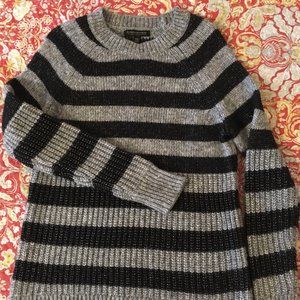 Banana Republic Charcoal/Grey Striped Merino-blend Sweater